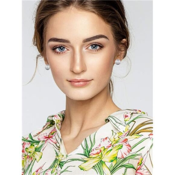 24 Pairs Stud Earrings Crystal Pearl Earring Set Ear Stud Silver Studs - Picture 2 of 7